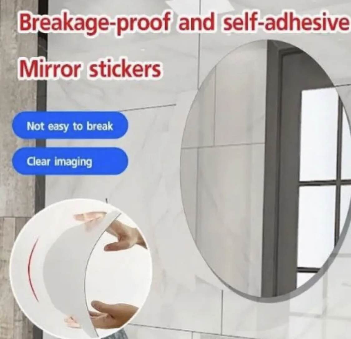 Mirror wall stickers, self-adhesive wall mirror stickers, flexible self-adhesive non-glass mirror stickers, oval-shaped mirror sheets ,Mirror For Decoration