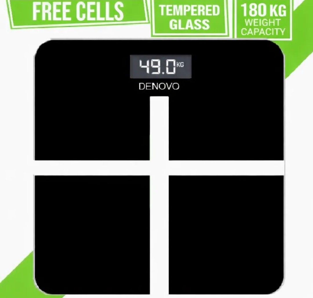 DENOVO MART Tempered Glass Electronic Digital Body Weight Scale, Bathroom Scale 180 KG with LCD Display Weight Machine Denovo Mart