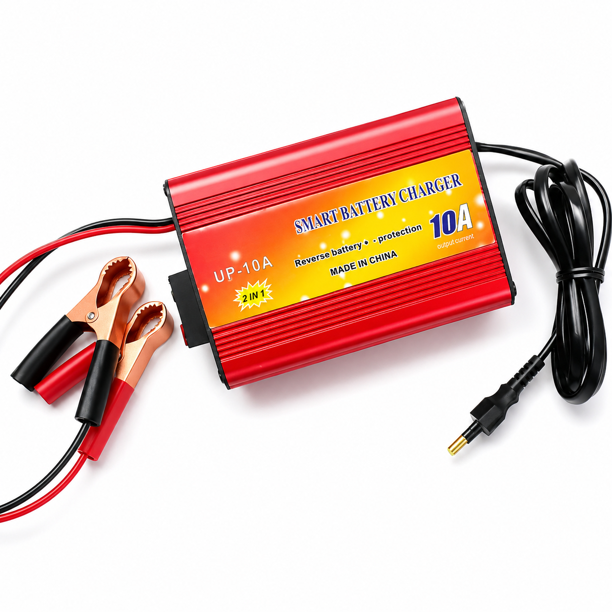10A Smart Battery Charger + Power Supply | 12V Automatic Battery Charger | Fast Charging | Overcharge & Reverse Polarity Protection | Car, Bike & UPS Battery Charger