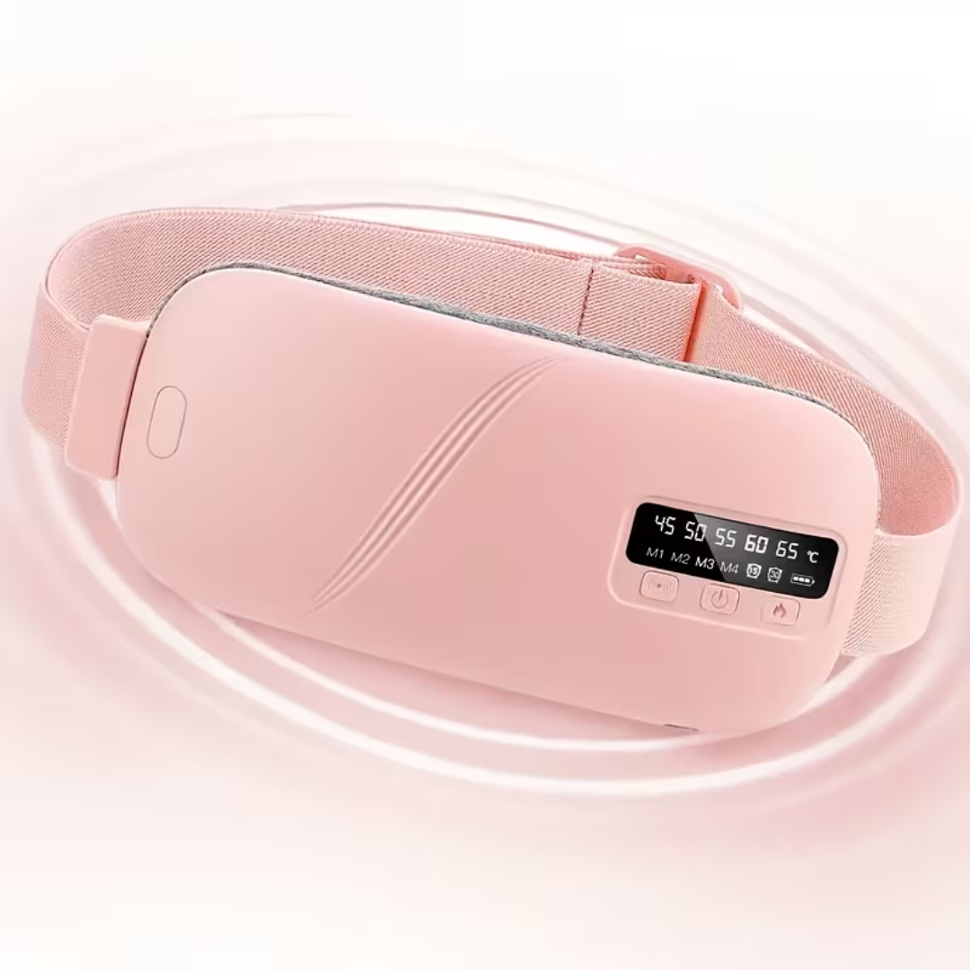 Heating Pad USB Rechargeable Portable Heating Belt for Waist & Abdomen | Electric Heating Pad with Vibration Massage | Cordless Menstrual Comfort Belt for Home, Office & Travel