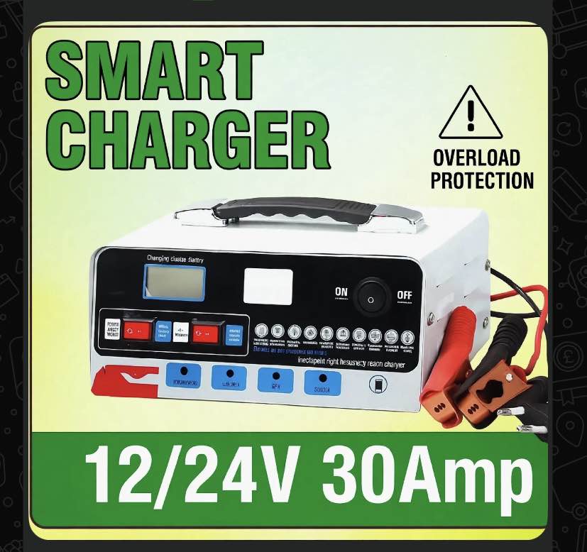 Smart Desulfator Maintainer Battery Charger 12V 30A 24V 10A Adjustable Pulse Repair Lea...