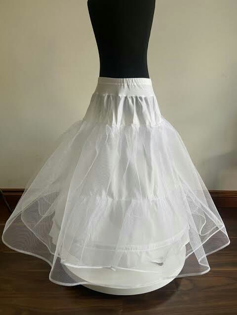 Cancan Skirt for Regular Dresses - White, Elastic Waist, Multiple Lengths Available