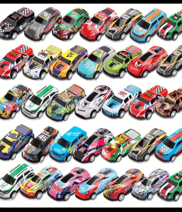 50pcs Alloy Mini Pull Back Toy Car, Pull Back Car Toy Set, Mini Racing Vehicle Toy Model, Nice Birthday Gift for Kids box pack