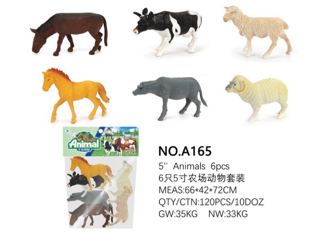 Realistic Farm Animal Toy Collection - Soft Plush Zoo Set with Cow & Goat - Perfect For Imaginative Play & Education - Durable Rubber Animal Set