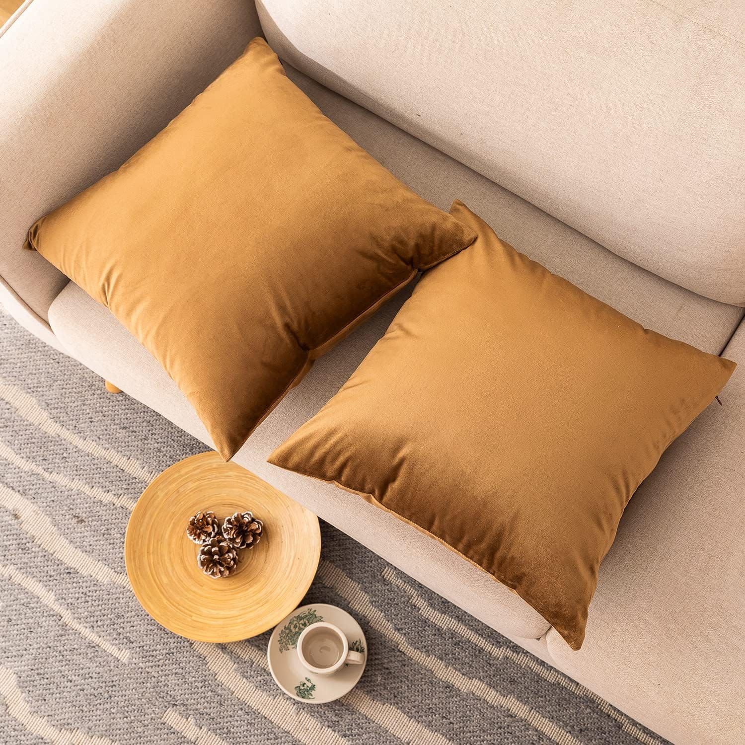 Plain Velvet Cushion Covers By Ayat Bedding