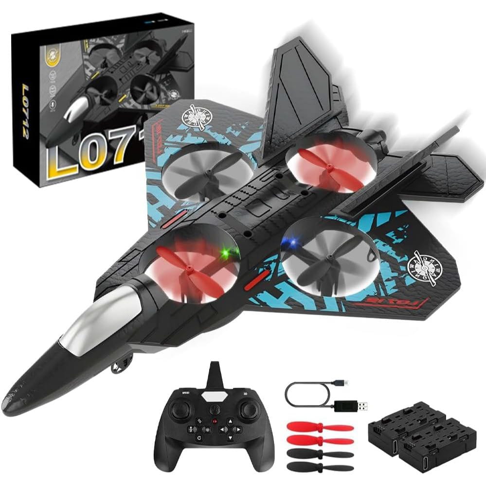 Fighter Jet Remote Control Airplane Toy for Kids | RC Fighter Jet Plane with Lights & Long Range | 360 Flip Stunt Roll & Rechargeable Remote Control Aircraft