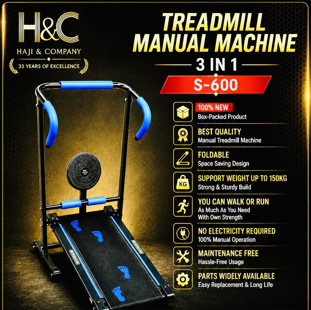 Treadmill machine,Wooden Running Board (WITHOUT STEEL ROLLER),3 in 1, Foldable, best Quality