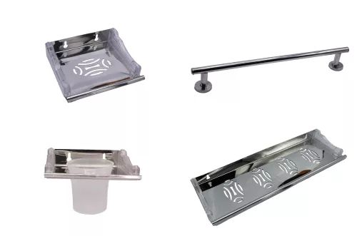 4 four pices bathroom Accessories Set stainless steel | Daraz.pk