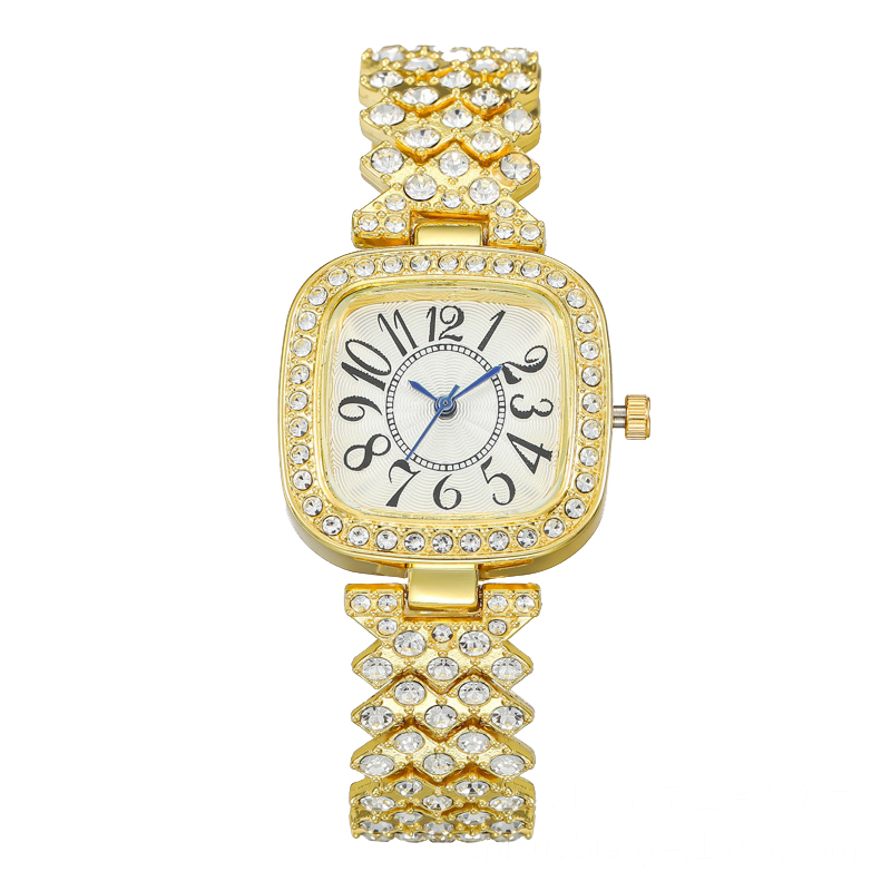 HOT DEALS NO 1 Fashion Luxury Vintage Diamond Square Watch Digital dial Quartz Women's Watch