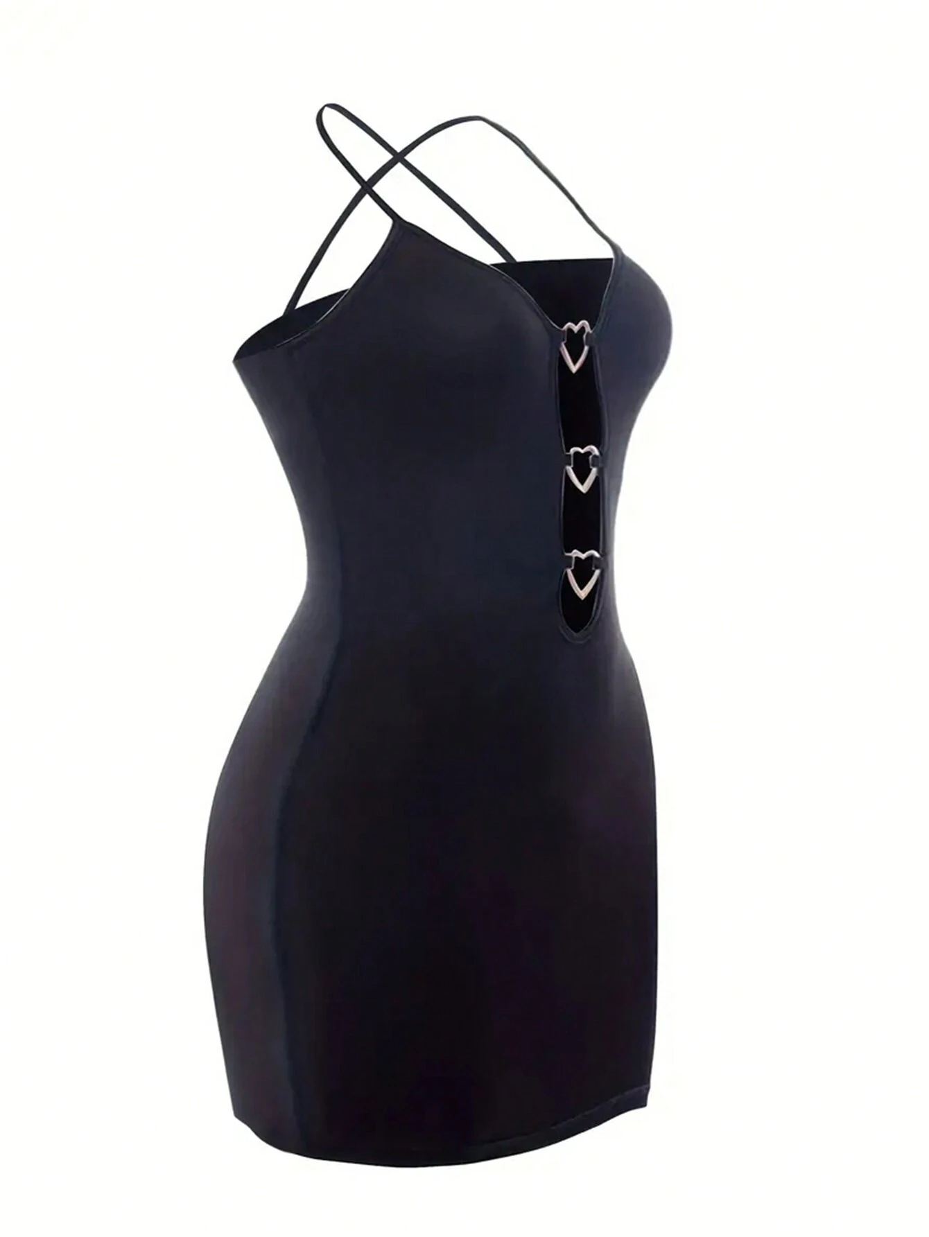 Women's Heart & Ring Decor Hollow Out Spaghetti Strap Dress