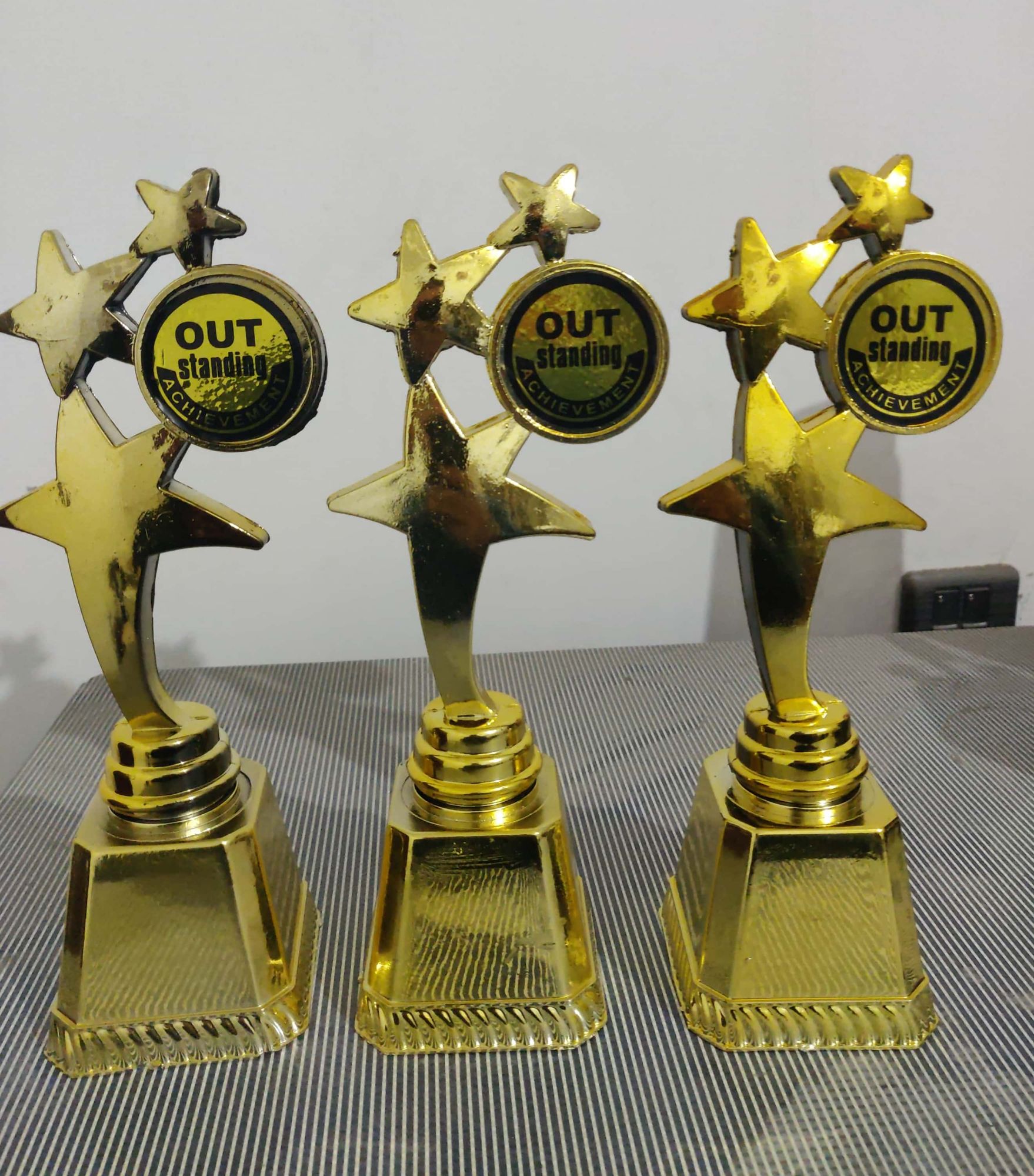 top and best golden star ⭐ trophy 11 inch size pack of 3