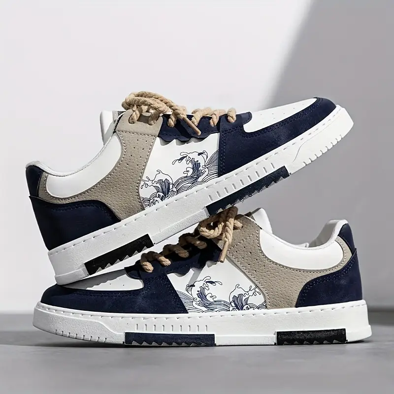 Alpha Wear Stylish Sneakers Shoes for Men Women Boys Girls | Casual Fashion Joggers | Trendy Lace-Up Sneakers | Comfortable Walking Shoes | Blue White & Green White | EU Size 6-11