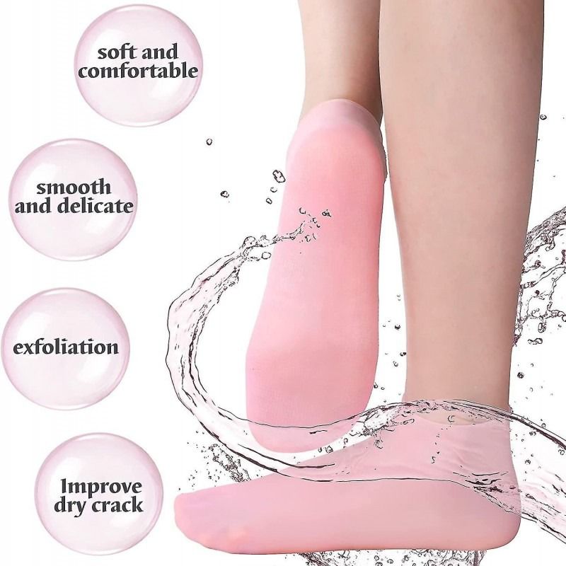 Silicone Gel Heel Pad Socks For Pain Relief And Anti Crack Heel 1 Pair Heel Cups Heel Guards Heel Protectors Heel Sleeves For Relieve Heel Pads Cushion Heel Pain, Heal Dry Cracked Heels, Achilles Tendinitis, For Men & Women