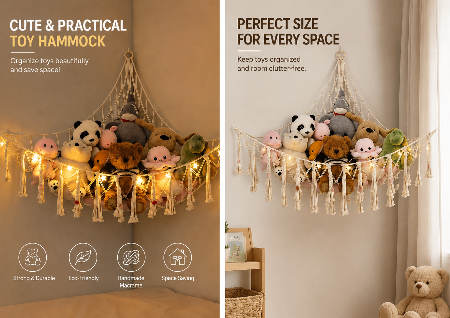 Macrame toys hammock/macrame /macrame stuffed animals net hammock /storage