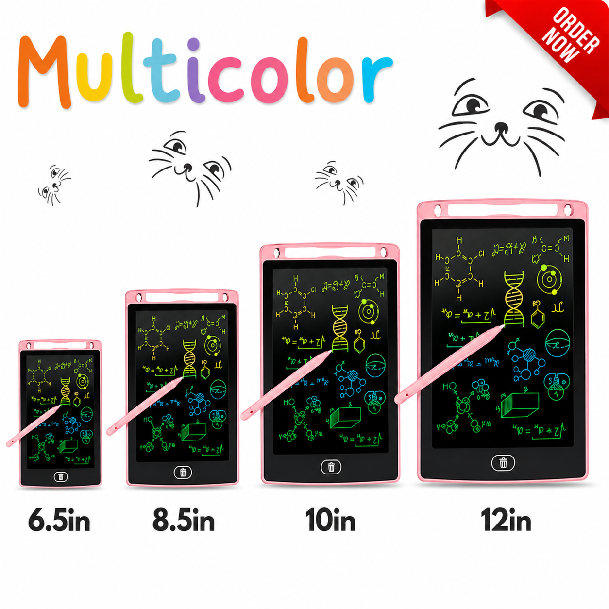 LCD Writing Tablet Electronic Slate Erasable Writing Board Writing Toy and Gadgets for Educational and Daily Life Routine Notebook Purpose 6.5 inches/8.5 inches/10 inches