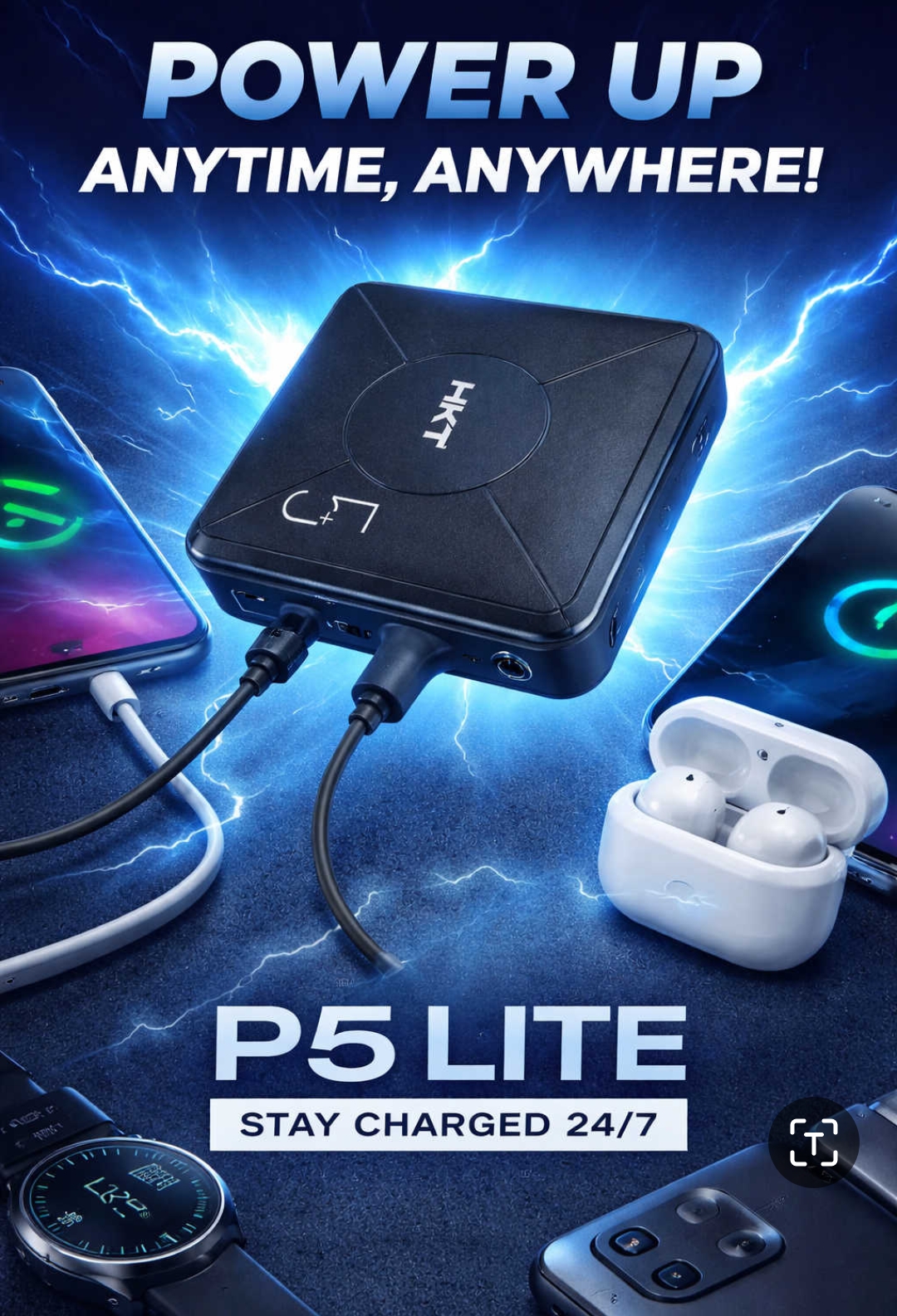 5000mah-Portable Power Bank, Usb Port,Input and Output Fast Charge