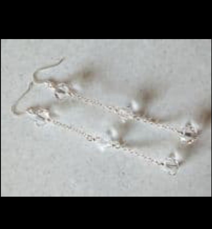 sparkly crystal & sterling silver long chain earrings