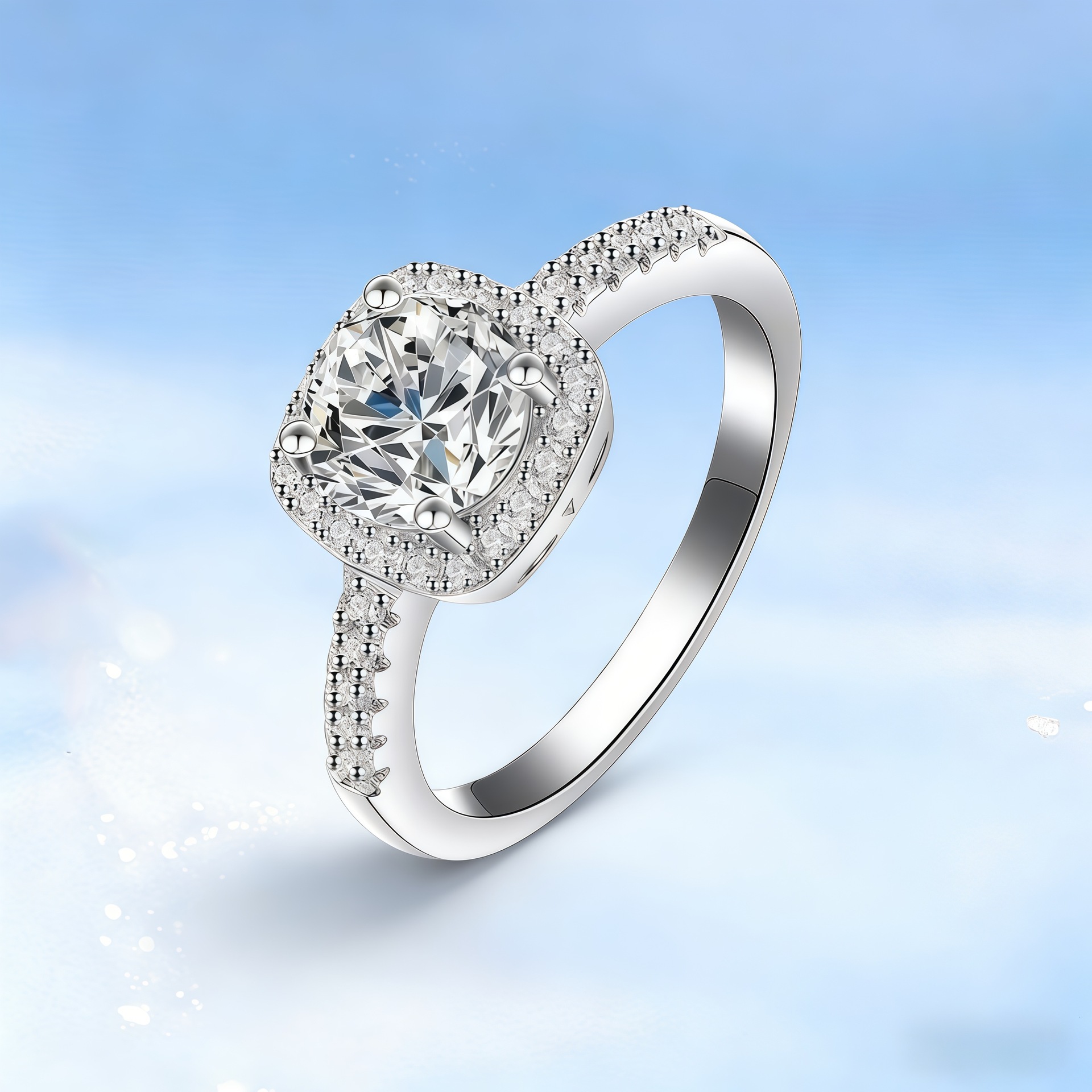 925 Sterling Silver Zircon Adjustable Engagement Rings For Women Wedding Elegant Jewelry Ladies Accessories  R390