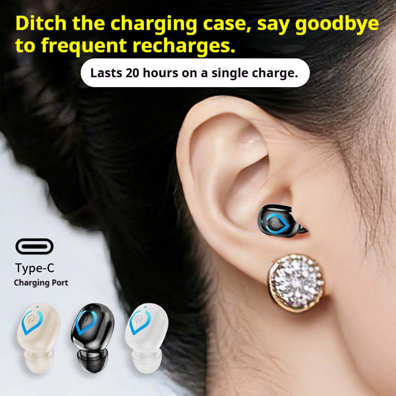 Mini Bluetooth Headset Single Wireless Earphone Music Earpiece for Cellphones Computer