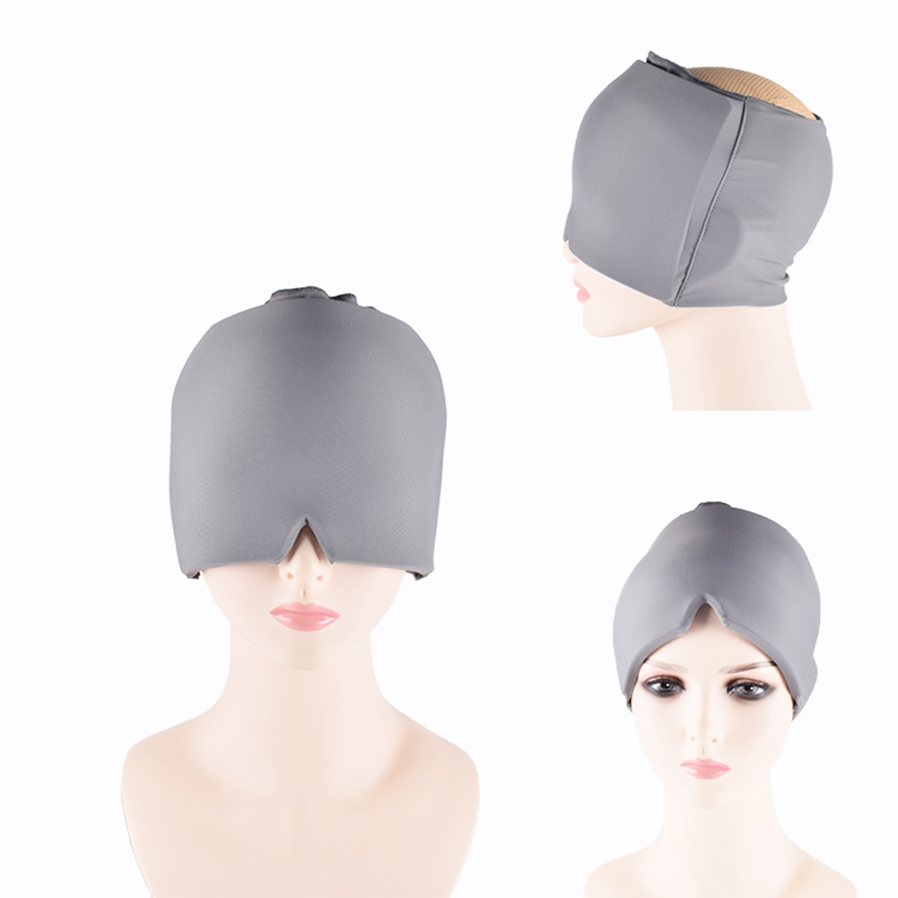 Migraine Relief Hat – Hot & Cold Therapy Ice Cap for Headache Relief – Reusable Gel Ice Bead Face Mask & Head Wrap for Tension, Stress, Sinus, & Pain Relief – Soothing Cooling & Heating Sleep Mask for Men & Women