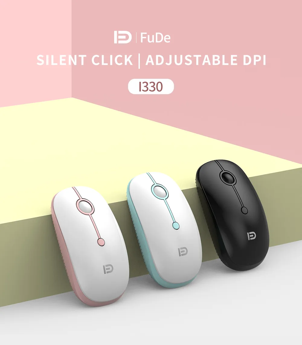 FD I330 Wireless Mouse â€“ 2.4G Silent Click, Adjustable DPI (800/1200/1600), Lightweight & Ergonomic for Laptop, PC, Notebook, Computer