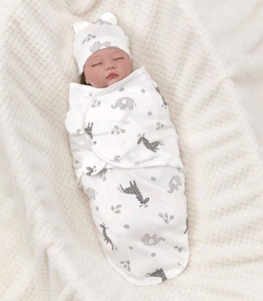 High quality baby swaddle plus cap in summer stuff in premium Quality new born baby swaddle with cap in Random colours and designs