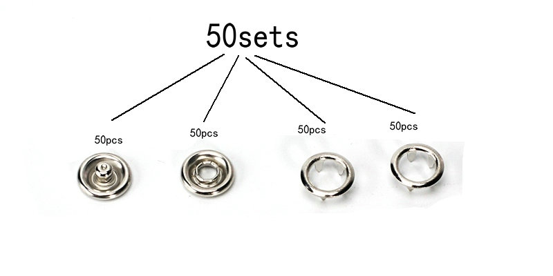 Metal Snap Button Tool with 50 Pcs Buttons 9.5mm | Hand Press Fastener Pliers for Clothes Baby Dress DIY Sewing Repair Tool | Stainless Steel Snap Fixing Kit Portable Durable Easy Install Garment Button Tool Set for Home Tailoring Best For Sewing Machine