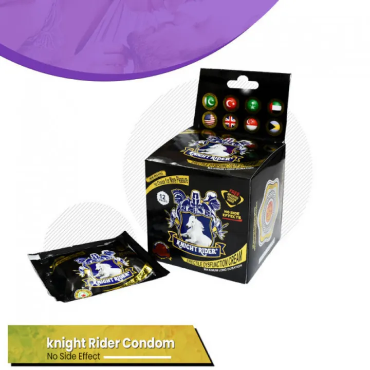 Knight Rider Extra Timing Condoms - Pack of 12 | Long-Lasting Ultra Thin Lubricated Black Edition for Maximum Pleasure & Protection