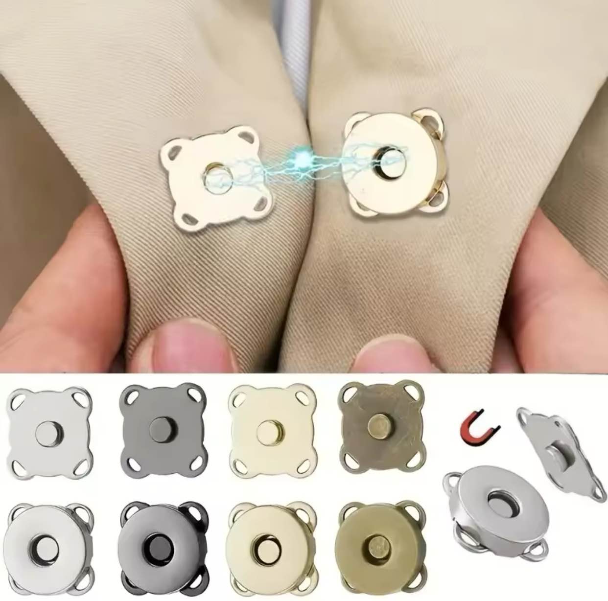 14mm Sewing Metal Magnetic hole Snaps Clasps for Purse Garment DIY Magnet Snaps Wallet Clasp Closures Coat Buckle Bag Accessories