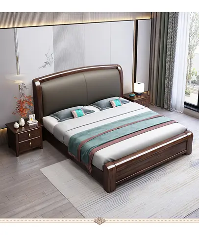 Espresso Wooden king Size Bed with 2 Side Tables One Sided Under storage