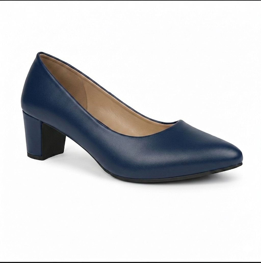 American Coat Shoes Block Heel Pumps for Women, Synthetic Leather