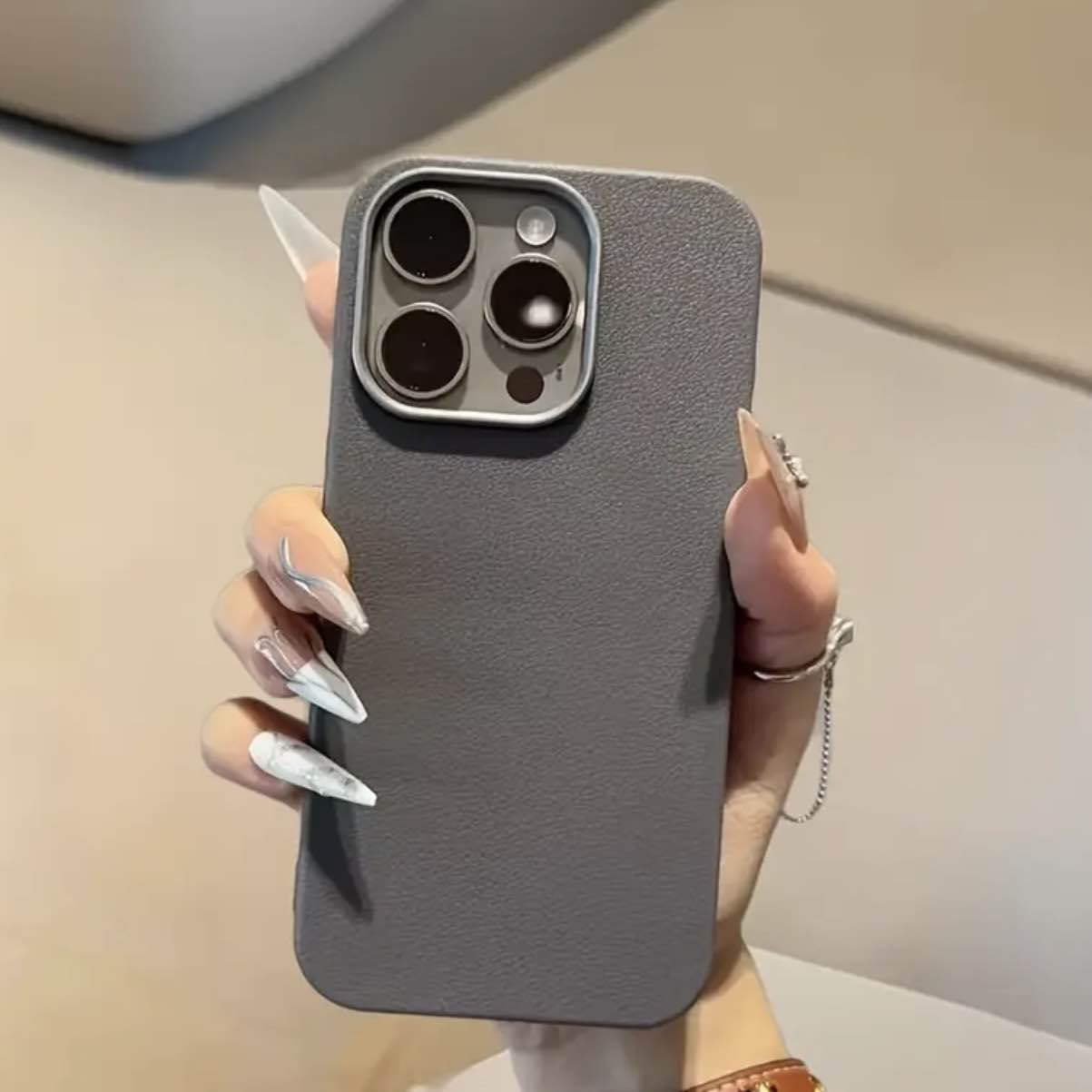 Luxury Leather Case With Camera Lens Protection Technology