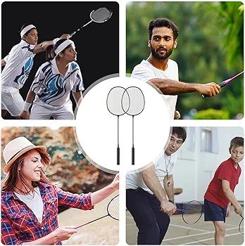 Badminton Racket Set, 2 Player Badminton Racket Set, Alloy Rackets with Carrying Bag, Backyard Games, Badminton Set for Garden, Beach, Family Fun Game Shakven