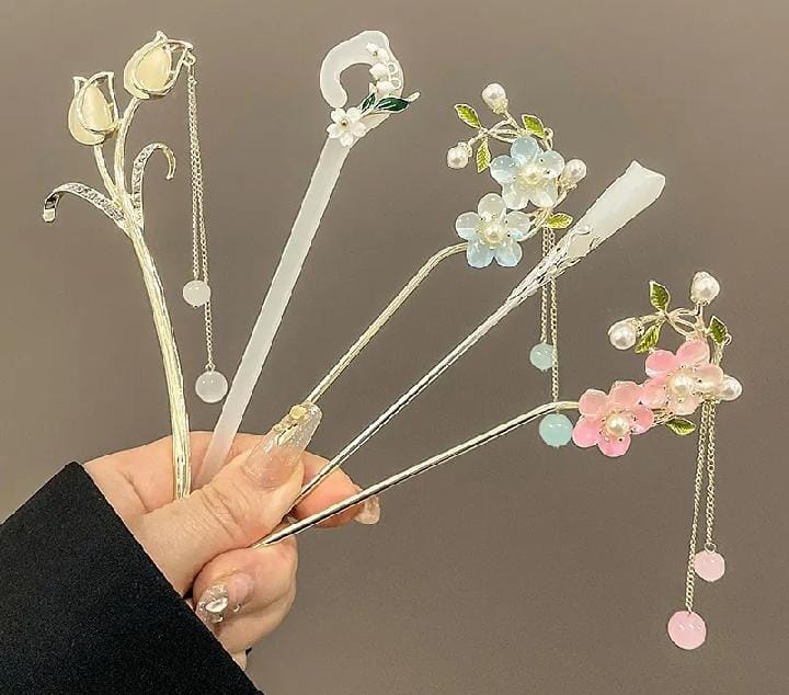 Classic Chinese style pearl hair stick butterfly flower Rabbit vintage Hairpins beautiful gorgeous use for hair