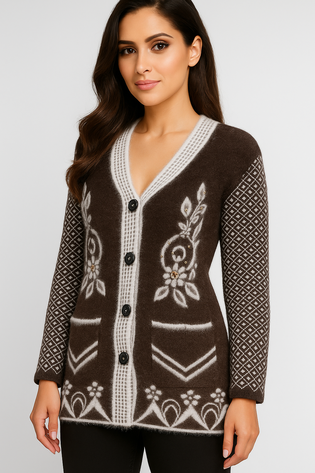 Rabbit+ pashmina wool Jersi for ladies