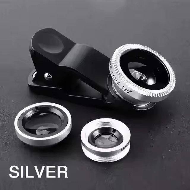3in1 Fisheye Wide Angle Micro Camera Lens for iPhone  Redmi 3in1 Zoom Fish Eye Len on Smartphone Lenses with Phone Clip