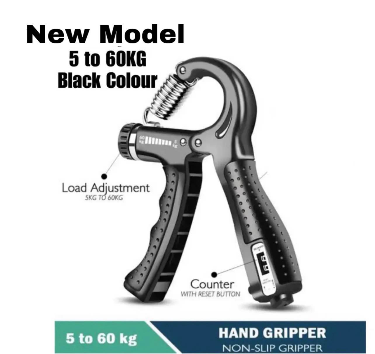 Automatic Counting Hand Gripper Adjustable Resistance Automatic Counting Non-Slip Hand Grip Strength Trainer Fingers Wrist Forearm Exerciser Workout Gear Home Gym Exercise Equipment Hand Gripper 5-60KG Automatic Non-Slip hand strengthen