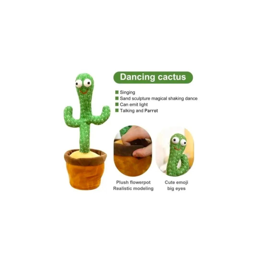 Rechargeable Dancing Cactus Toy – With Recording, Singing, Talking & Lighting