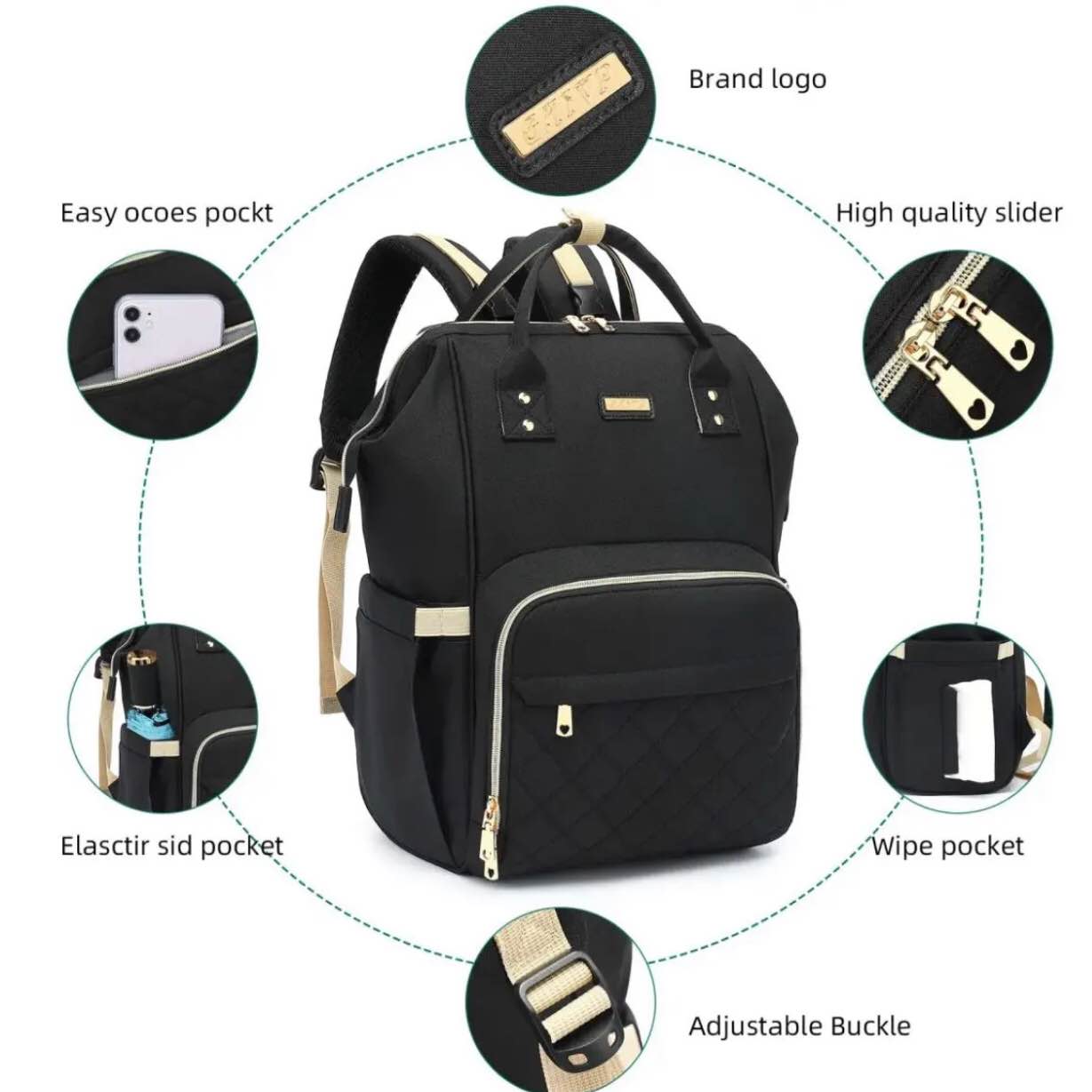 Diaper Mummy Bag Multi-Function Waterproof - Travel Backpack, maternity bag, imported Quality..rendom colour