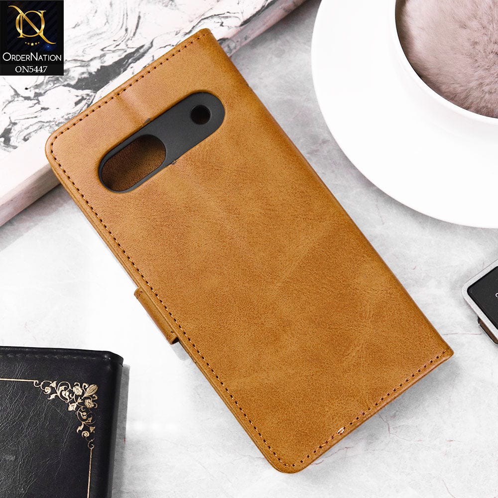 Google Pixel 6  Flip Cover - Premium Vintage Leather Wallet Case with Card Slots & Magnetic Closure