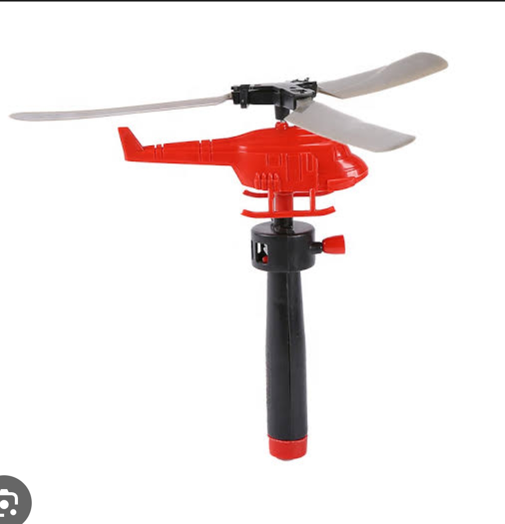 Kids Manual Pull-Line Helicopter – Flying Drone Toy – Indoor & Outdoor Action Play – High-Flying Aircraft Toy (Red)