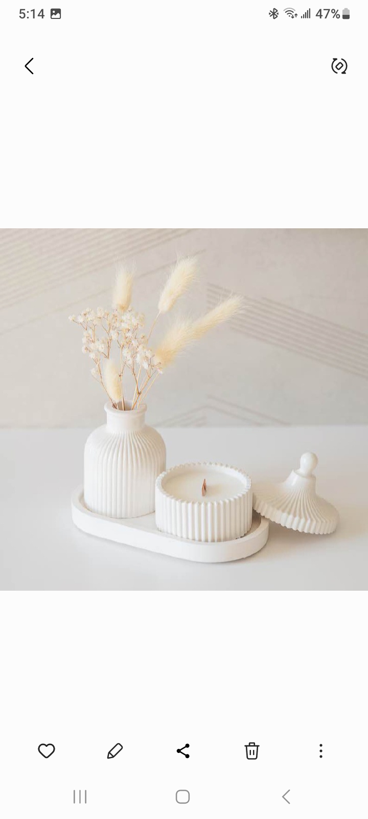 3 Pcs Set of Home Decor  1x Ribbed Concrete Mini Flower Vase, 1x Ribbed Concrete Trinket Jewellery Storage Box & 1x Oval Shaped Concrete Trinket Tray  Storage & Organisation  Decorative Accents  Jewellery Armoires & Boxes  Gift Sets