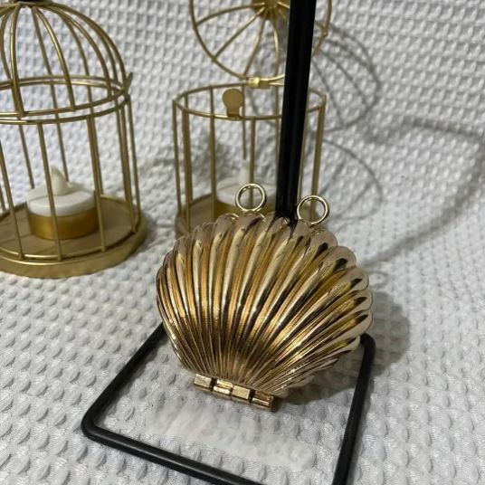 Mini Shell clutch Perfect | Golden Bag Unique | The Seashell Statement Clutch & Crossbody Bag | Introducing the exquisite Shell Clutch Evening Bag, A fusion of elegance