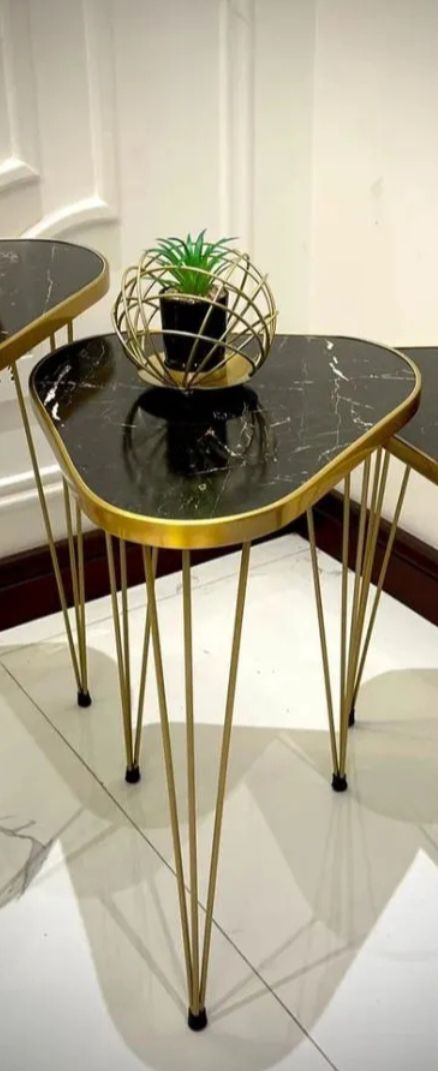 Mexico Present 1 Pcs / Set of 3 Round Coffee Table HIGH Gloss Nesting End Tables - Coffee table - Stool - Accent Tables with Metal Legs for Living Room, Home Office, Nightstands for Bedroom, Sturdy Easy Assembly - 3 Piece Nesting Table set for living Room