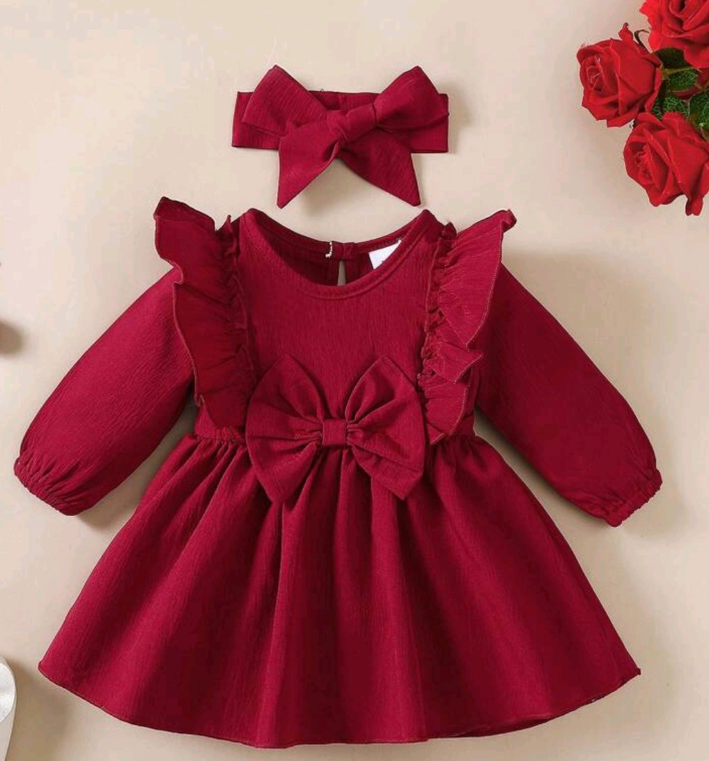 3 piece dress baby girl red