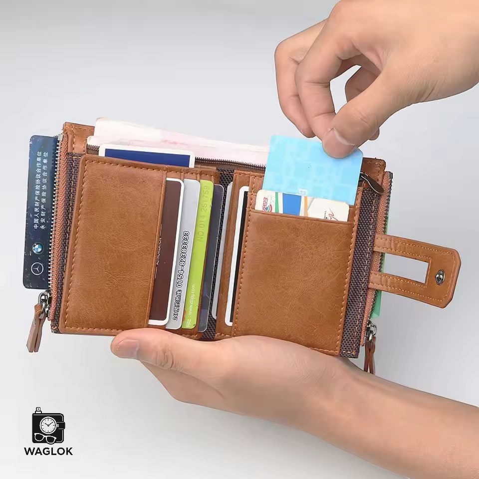 Buffalo Leather Trifold Wallet for Men – Premium Slim Card Holder