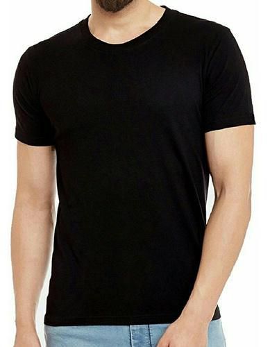 Black T shirt plain mens & boys round neck