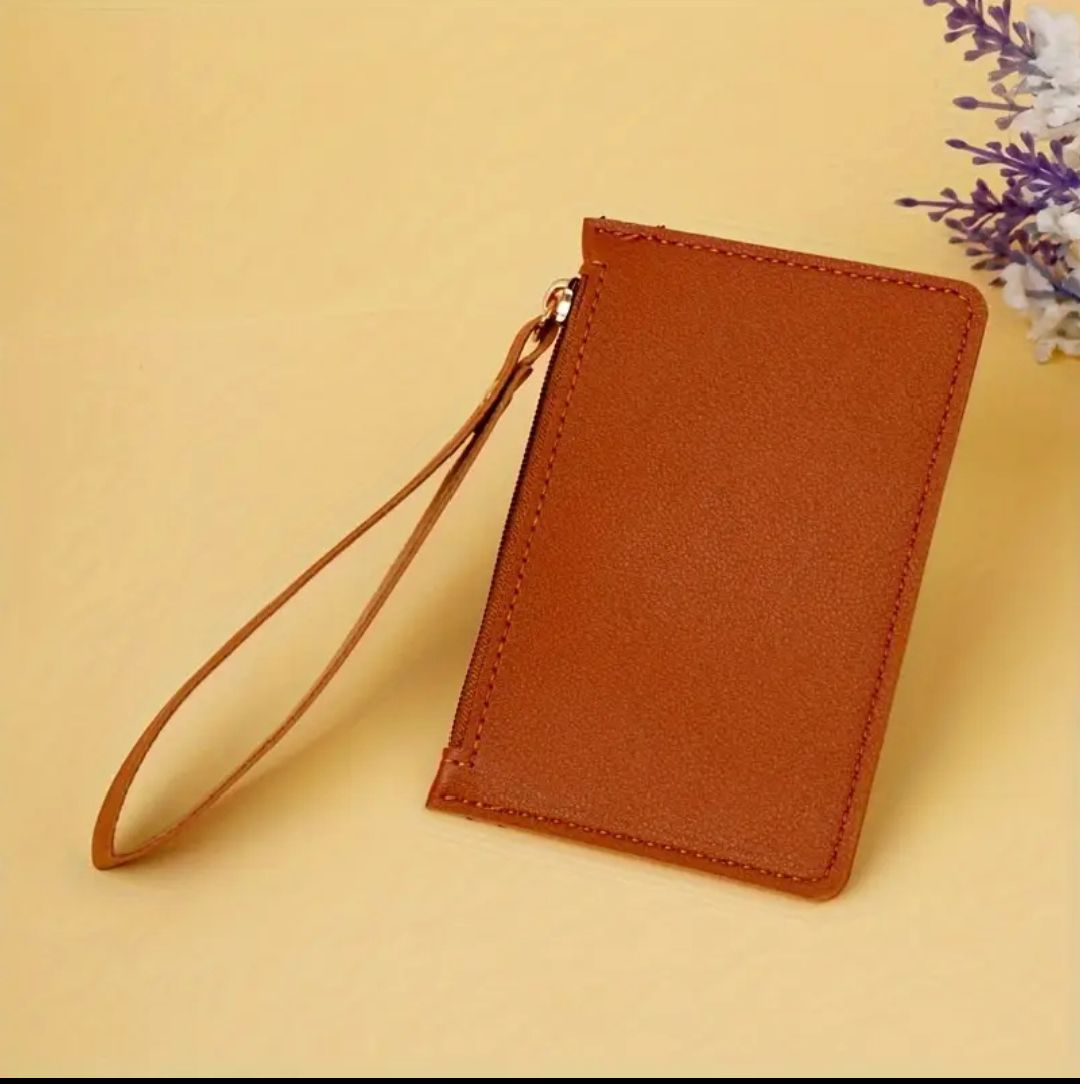 Women's Minimalist Credit Card Holder Solid Color Clutch Wallet Portable Simple Coin Purse