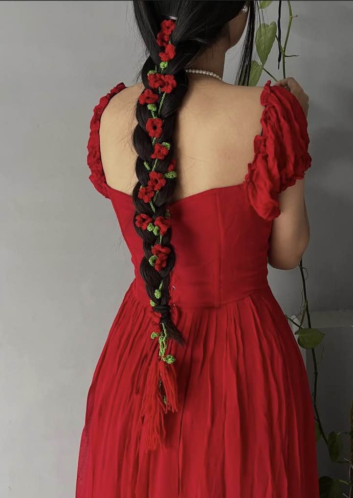 PARANDA | CROCHET BEAUTIFUL FLOWER HAIR BRAID TASSELE - PARANDA FOR GIRLS - HAIR ACCESSORIES - 21 to 22 INCHES - FASHION