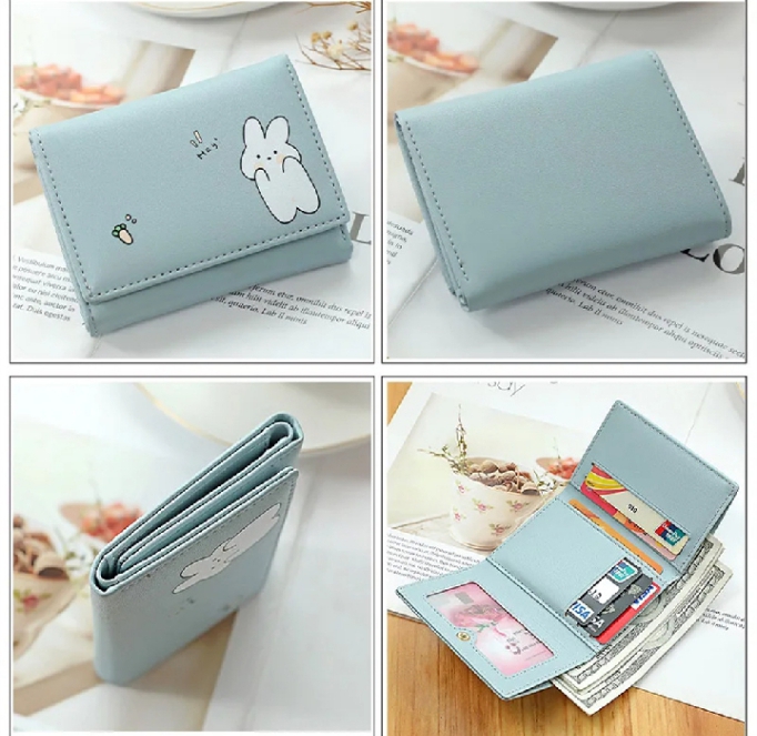 Multi Card Slots Cute Women Wallets Lighteeight Cute Three Fold Card Bag For Casual Use Carry Young Girls Student Gift